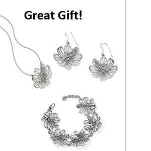 Brighton Enchanted Garden Flower Necklace, Bracelet & Earrings - Silver